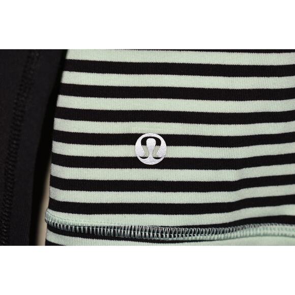 LULULEMON $128 Daily Yoga Jacket Classic Stripe Mint/Black Size 6 - Picture 4 of 5